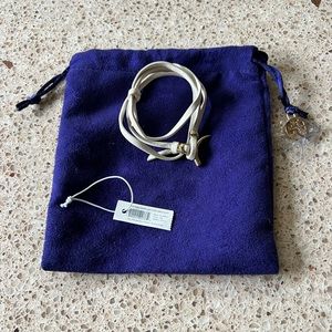 Tory Burch Wrapped Horn Leather Bracelet White